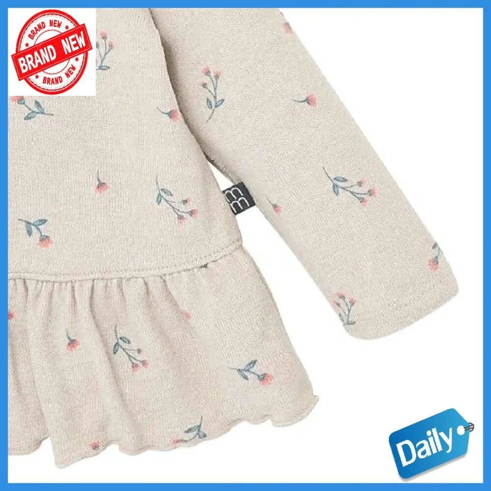 Baby Girl Hacci Top & Pant Set - Soft Peplum Outfit - Size 0-6 - Picture 4 of 8